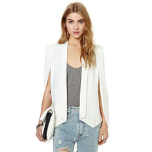 ladies women long sleeve lapel cape poncho office jacket cloak blazer suit coat TIML66