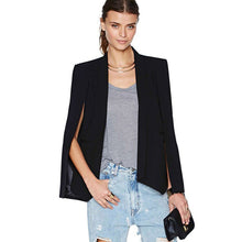 ladies women long sleeve lapel cape poncho office jacket cloak blazer suit coat TIML66