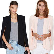 ladies women long sleeve lapel cape poncho office jacket cloak blazer suit coat TIML66