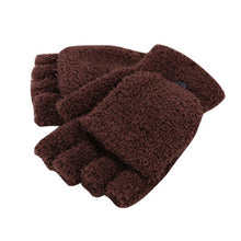 New Men Women Gloves Warm Half Finger Flip Knitted Mittens Glove 6 Colors  TIML66