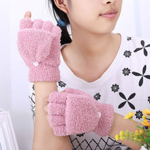 New Men Women Gloves Warm Half Finger Flip Knitted Mittens Glove 6 Colors  TIML66