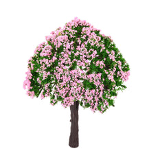 plastic trees model train layout garden scenery 4pcs white and pink flower trees model diorama miniature model toys TIML66