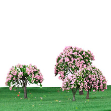 Plastic Trees Model Train Layout Garden Scenery 4Pcs White and Pink Flower Trees Model Diorama Miniature Popular Model Toys TIML66 TIML66