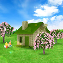 plastic trees model train layout garden scenery 4pcs white and pink flower trees model diorama miniature model toys TIML66