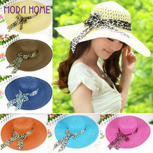 women sun hat straw hat wide large brim beach cap with leopard ribbon orange TIML66