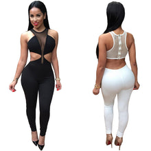 Rompers Womens Jumpsuits Sexy Mesh Cut Out Sleeveless Bodysuit Women Solid Playsuit Bodycon Jumpsuit Overalls Clubwear TIML66 TIML66