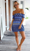 sexy off should bohemian dress elegant print beach casual dresses plus size dress women backless dress vestidos TIML66
