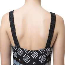 sexy women long maxi dress geometric print deep v neck boho dress backless elegant bohemian party beach dress black TIML66