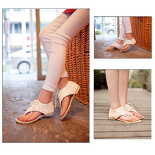 women flat sandals lace up cut out flip flop shoes woman pu leather gladiator sandals women plus size sandale femme TIML66