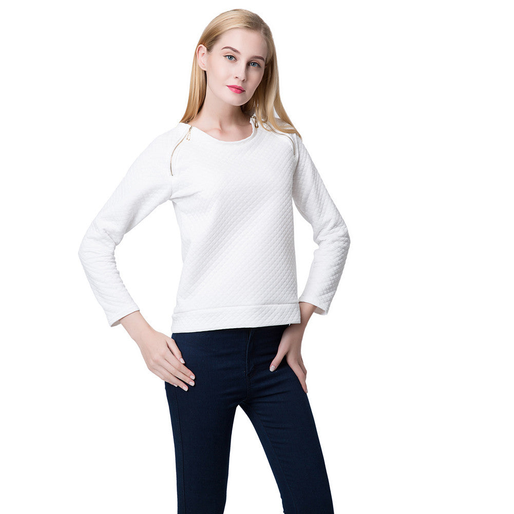 sweatshirt women tops long sleeve hoodies o neck loose tops casual pollover zipper basic suit TIML66