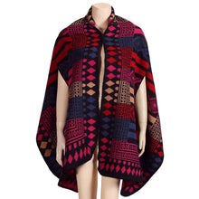 Vintage Women Shawls And Scarves Poncho Blanket Cape Contrast Geometric Warm Cardigan Long Blanket Scarf Pashmina TIML66 TIML66