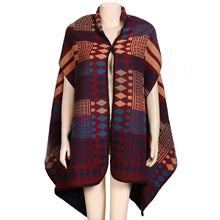 Vintage Women Shawls And Scarves Poncho Blanket Cape Contrast Geometric Warm Cardigan Long Blanket Scarf Pashmina TIML66 TIML66