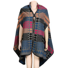 Vintage Women Shawls And Scarves Poncho Blanket Cape Contrast Geometric Warm Cardigan Long Blanket Scarf Pashmina TIML66 TIML66