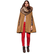 Women Coat and Jackets Batwing Cloak Loose Poncho Warm Cape Jacket Women Outerwear Overcoat CamelBlack TIML66 TIML66