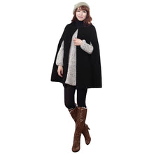 Women Coat and Jackets Batwing Cloak Loose Poncho Warm Cape Jacket Women Outerwear Overcoat CamelBlack TIML66 TIML66
