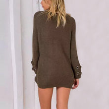 Warm Sweaters And Pullovers Long Sleeve Solid Color V-Neck Tops Clothing TIML66