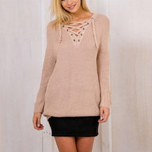 Warm Sweaters And Pullovers Long Sleeve Solid Color V-Neck Tops Clothing TIML66