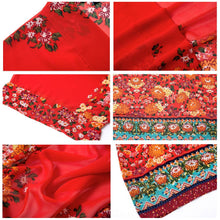 women chiffon outerwear open front floral print batwing 3 4 sleeves irregular hem thin vintage loose cardigan red TIML66