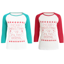 Women Christmas Tree Printed T-Shirt Ladies O-Neck Long Sleeve Patchwork Tops Holiday Casual Tee Top RedGreen Pull TIML66 TIML66