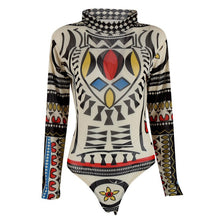 women ladies printing slim bodycon long sleeve club playsuits jumpsuit tops transparent bodysuits tops TIML66