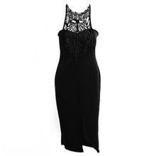 women sexy bodycon dress off shoulder sleeveless back zipperclosure lace dress midi sexy club dress vesitdos TIML66