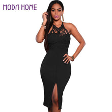 women sexy bodycon dress off shoulder sleeveless back zipperclosure lace dress midi sexy club dress vesitdos TIML66
