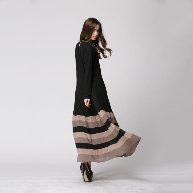New Women's Sheer Chiffon Islamic Wear Abaya Jilbab Hijab Muslim Rainbow Dress PY3 TIML66