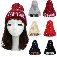 Casual Beanie Men Hat Letter Embroidery Pearl Warm Hip-Hop Cool Knitted Cap Headwear TIML66 TIML66