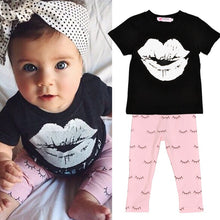 Newborn Baby Boys Girls Clothes Toddler Kids T-shirt Tops + Pants Outfit 2 Pieces Clothing Sets Suit TIML66