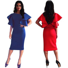O Neck Ruffle Women Dress Short Sleeve Bandage Bodycon Dress Women Sexy Dresses Plus Size Women Clothing Vestidos TIML66 TIML66