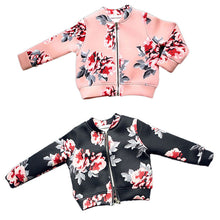 Pink Black Toddler Girl Coats Zipper Tops Toddler Child Baby Warm Sweatshirt Jackets  TIML66