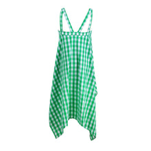 Plaid Women Dress Sweetheart Neck Spaghetti Strap Eelegant Dress Casual Evening Party Dress Green TIML66 TIML66