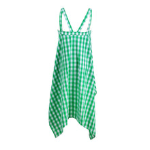 plaid women dress sweetheart neck spaghetti strap eelegant dress casual evening party dress green TIML66