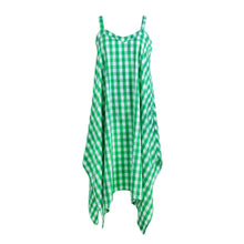plaid women dress sweetheart neck spaghetti strap eelegant dress casual evening party dress green TIML66