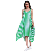 Plaid Women Dress Sweetheart Neck Spaghetti Strap Eelegant Dress Casual Evening Party Dress Green TIML66 TIML66