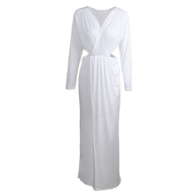 plus size sexy women maxi dress plunge v neck cut out long sleeve bodycon long party dresses vestidoxxxl TIML66
