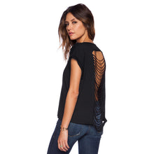 plus size tops o neck short sleeve t-shirts women sexy backless crop tops casual basic t-shirts tees black TIML66