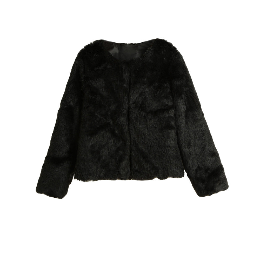 Plus Size Women Faux Mink Fur Coat Open Front Round Neck Long Sleeve Fluffy Warm Outerwear Overcoat XXXL Abrigos Mujer TIML66 TIML66