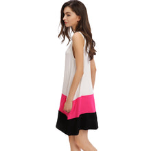 Plus Size Women Casual Dresses Round Neck Sleeveless Pocket Dress Patchwork Sexy Party Mini Dress Vestido De Festa TIML66 TIML66