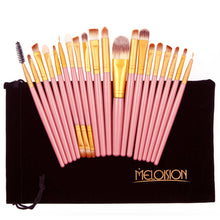20pcs makeup brushes eyeshadow lip eyeliner facial makeup brush set foundation powder brushes with flannel bag TIML66