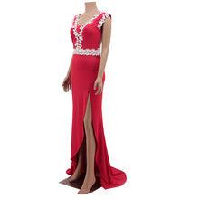 ROPALIA Sexy Backless Dress V-neck Embroider Trailing Party Beach Party Dress New TIML66