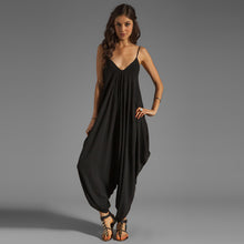Rompers Women Jumpsuit Deep V Neck Spaghetti Straps Maxi Long Rompers Pants Black TIML66 TIML66
