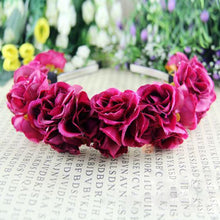 Rose Flower Crown Headbands for Wedding Festival Double Row Floral Garland Hairbands PY TIML66