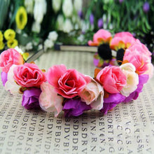 Rose Flower Crown Headbands for Wedding Festival Double Row Floral Garland Hairbands PY TIML66