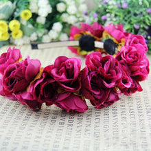 rose flowercrown headbands for women wedding festival double row floral garland hairbands TIML66