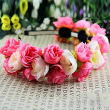 rose flowercrown headbands for women wedding festival double row floral garland hairbands TIML66