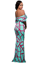 Ruffles Off Shoulder Boho Long Dress Beach Floor Length Printed Dress Women Long Sundress Bohemia Dress TIML66 TIML66