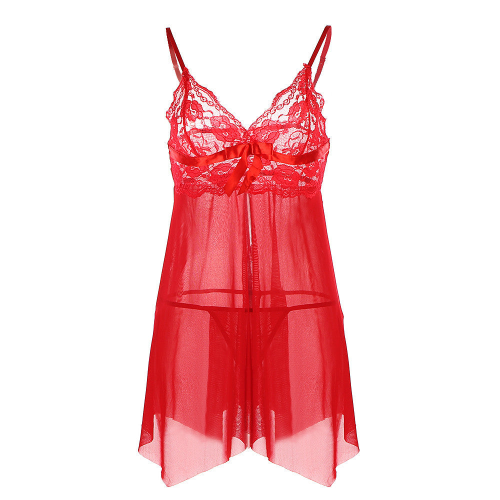 sexi woman lingerie ladies red sheer lace sleepwear temptation transparent womens underwear nuisette braces dress thongs TIML66