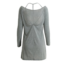 Sexy Back Backless Women T Shirt Dress O Neck Long Sleeve Solid Casual Dress Elegant Ladies Party Mini Dresses XL Vestido TIML66 TIML66