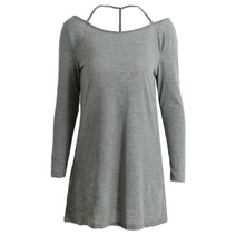Sexy Back Backless Women T Shirt Dress O Neck Long Sleeve Solid Casual Dress Elegant Ladies Party Mini Dresses XL Vestido TIML66 TIML66
